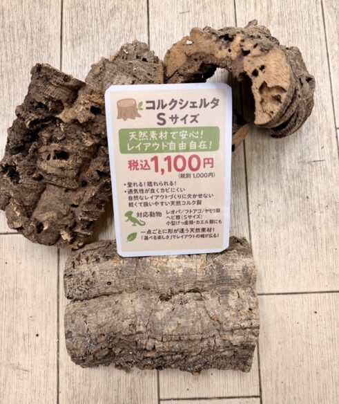 天然コルクシェルター 筒型｜爬虫類・両生類の隠れ家のメイン画像