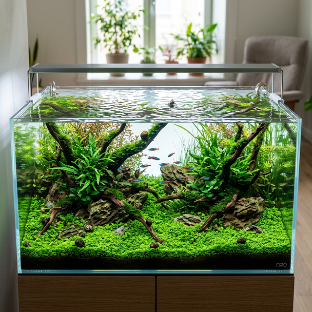 石巻貝のいるアクアスケープ全景