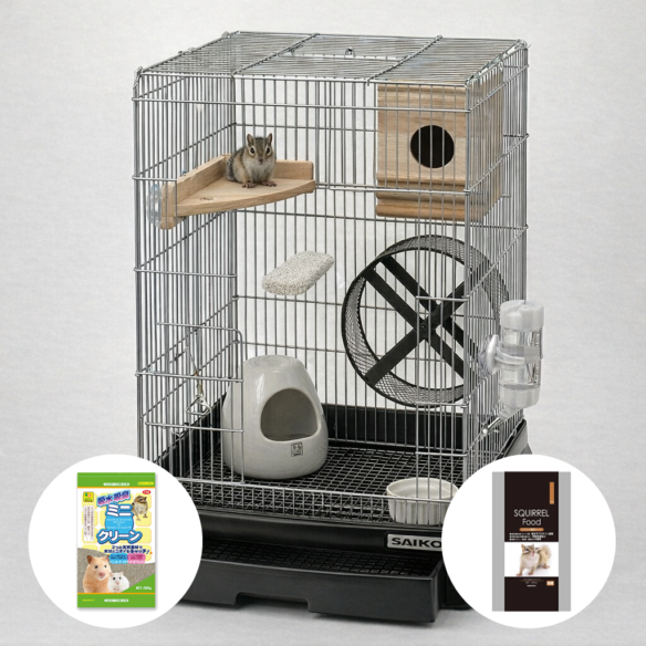シマリス飼育ケージセット　ワイド！！のメイン画像