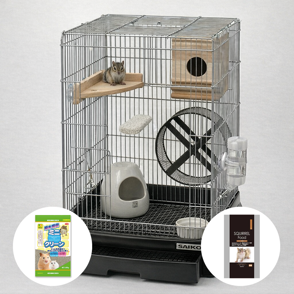 シマリス飼育ケージセット　ワイド！！のメイン画像