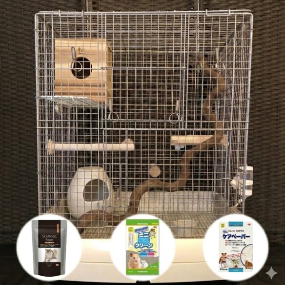 シマリス飼育ケージセット　デラックス！！のメイン画像